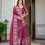 MAGENTA VICHITRA SILK FOIL PRINT PARTY WEAR LEHENGA CHOLI - FREE SIZE 
