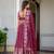 MAGENTA VICHITRA SILK FOIL PRINT PARTY WEAR LEHENGA CHOLI - FREE SIZE 