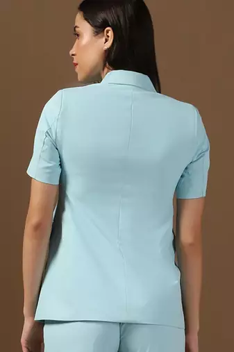 Single-breasted peaked lapel collar formal blazer