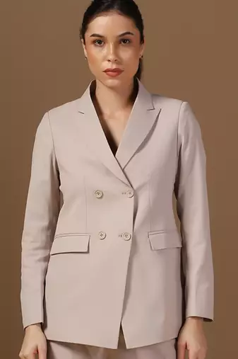 Peaked lapel collar double-breasted formal blazer