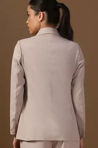 Peaked lapel collar double-breasted formal blazer