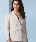 Peaked lapel double breasted blazer