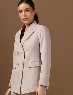 Peaked lapel collar double-breasted formal blazer 5