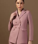 Double-breasted peaked lapel collar formal blazer