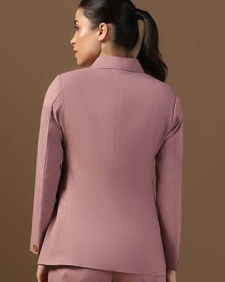 Double-breasted peaked lapel collar formal blazer 2