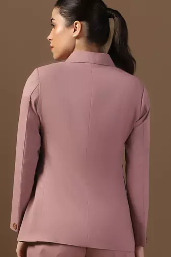 Double-breasted peaked lapel collar formal blazer