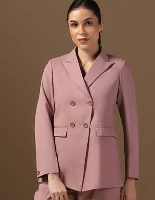Double-breasted peaked lapel collar formal blazer 4