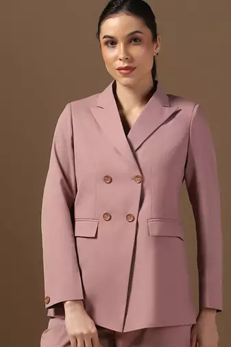 Double-breasted peaked lapel collar formal blazer