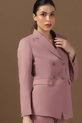 Double-breasted peaked lapel collar formal blazer