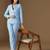 Striped peaked lapel collar double breasted formal blazer