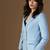 Striped peaked lapel collar double breasted formal blazer