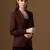 Maroon notched label blazer