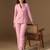 Striped peaked lapel collar double-breasted formal blazer