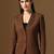 Coffee brown single-breasted notched lapel collar formal blazer
