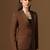 Coffee brown single-breasted notched lapel collar formal blazer