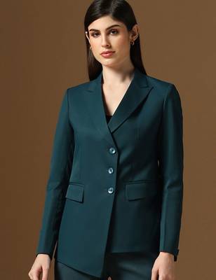 Turquoish assymetrical blazer 1