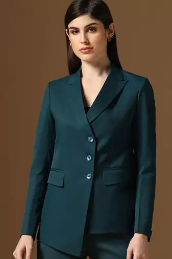 Turquoish assymetrical blazer