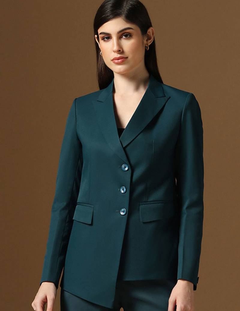 Turquoish assymetrical blazer