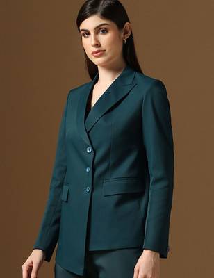 Turquoish assymetrical blazer 2