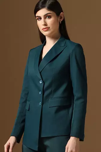 Turquoish assymetrical blazer