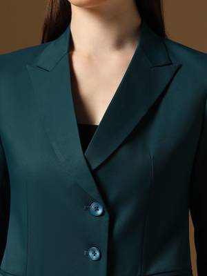 Turquoish assymetrical blazer 4