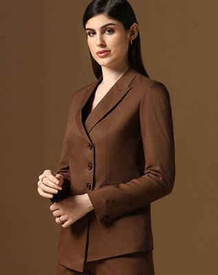 Brown single breasted blazer 2