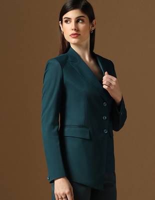 Turquoish assymetrical blazer 5