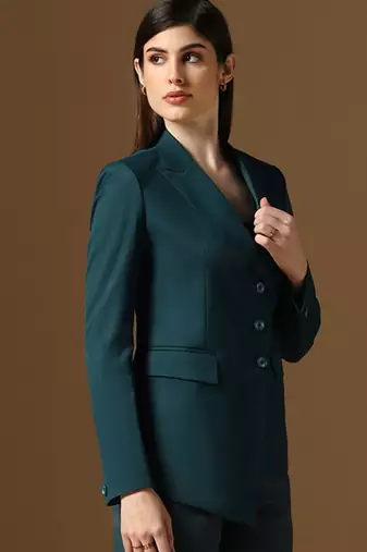 Turquoish assymetrical blazer