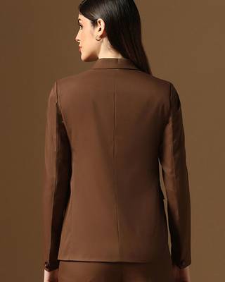 Brown single breasted blazer 3