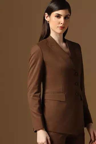 Brown single breasted blazer