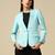 Women sky blue single breasted blazer