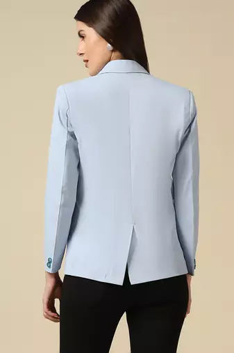 Women ice blue single breasted blazer
