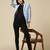 Women ice blue single breasted blazer