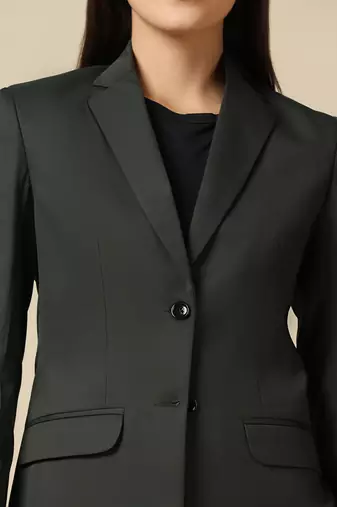 Women dark green single breasted blazer