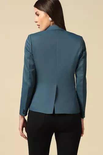 Women blue single breasted blazer