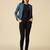 Women blue single breasted blazer