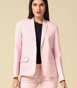 Women pink single breasted blazer