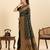 Dark green zari work silk blend saree with blouse