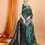 Dark green zari work border pure silk saree with blouse