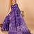 Purple zari work border pure silk saree with blouse