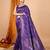 Purple zari work border pure silk saree with blouse