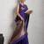 purple golden zari border silk blend saree with blouse