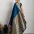 teal blue golden zari border silk blend saree with blouse