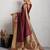brown golden zari border silk blend saree with blouse
