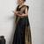 black golden zari border silk blend saree with blouse