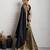 black golden zari border silk blend saree with blouse