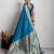 blue golden zari border silk blend saree with blouse