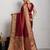red golden zari border silk blend saree with blouse