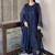 Blue heavy soft organza party wear embroidery suit set