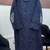 Blue heavy soft organza party wear embroidery suit set